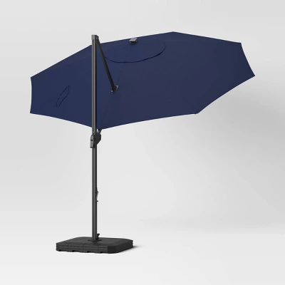11'x11' Offset Solar Patio Umbrella - Black Pole - Threshold™ - Image 2