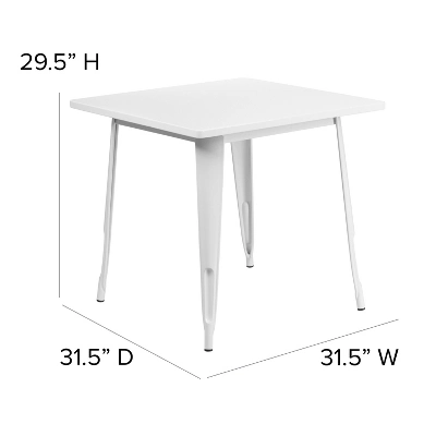 Merrick Lane Nash 31.5" Square Metal Table For Indoor And Outdoor Use - Image 4