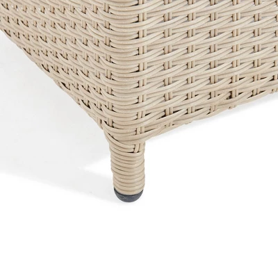 2pk All-Weather Wicker Canaan Outdoor Square Stools With Cushions Brown - Alaterre Furniture - Image 6