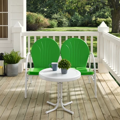 Griffith 2pc Outdoor Conversation Set - Kelly Green - Crosley - Image 4
