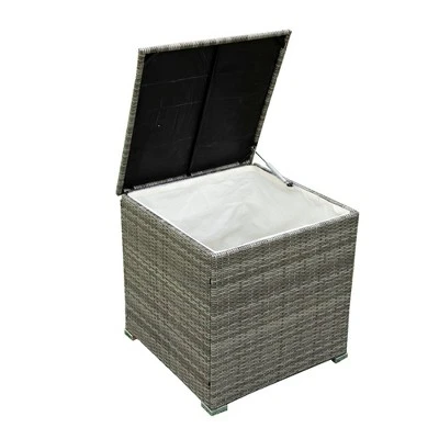 4pc Wicker Patio Seating Set With Cushions - Gray/Beige - GODEER - Image 17