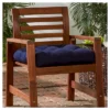 Outdoor Solid Navy Sunbrella Seat Cushion - Kensington Garden