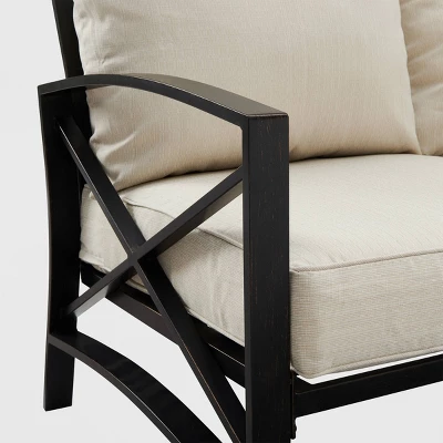 Kaplan Outdoor Metal Sofa Oil Rubbed Bronze With Cushions - Crosley - Image 10