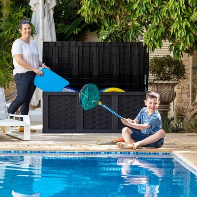 Starplast 153 Gallon Plastic Deck Box Black - Image 8