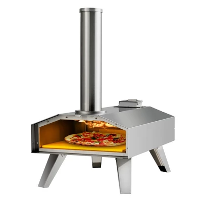 Costway Wood Pellet Pizza Oven Pizza Maker Portable Outdoor Pizza Stone W/ Foldable Leg - Image 9