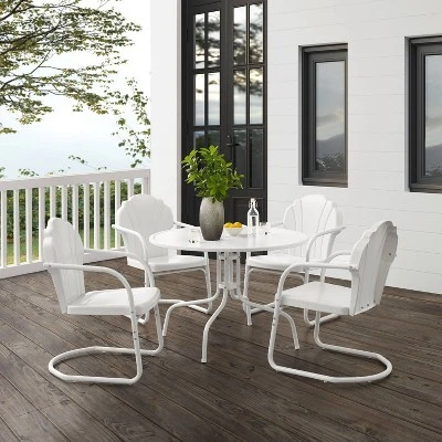 Tulip 5pc Outdoor Dining Set - White - Crosley - Image 3