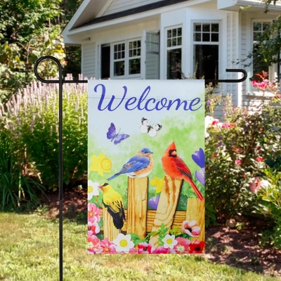Northlight Welcome Birds On A Fence Outdoor Garden Flag 12.5" X 18" - Image 2