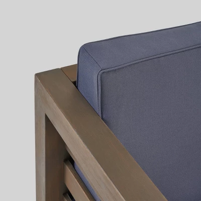 Oana 6pc Acacia Wood Sofa Chat Set - Gray/Dark Gray - Christopher Knight Home - Image 2