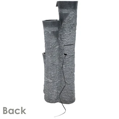 Sunnydaze Decor Sunnydaze 41"H Electric Polystone 4-Tier Staggered Pillars Outdoor Water Fountain With LED Lights - Image 7