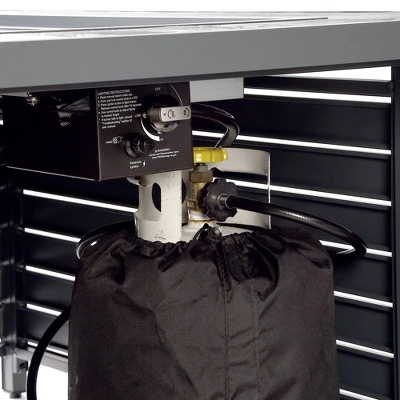 Oakland Living Aluminum Rectangle 48" X 36" 55000 BTUs Propane Wood Texture Panel Design Outdoor Patio Dining Table Gray - Image 7