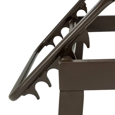 3pc Outdoor Five Position Adjustable Curved Aluminum Lounge Set Brown - Crestlive Products - Image 6