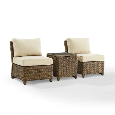 Bradenton 3pc Wicker Armless Chairs With Side Table - Crosley - Image 17