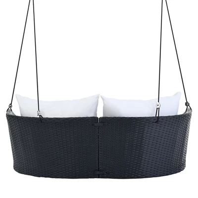 51.9" 2-Person Hanging Rattan Woven Swing Seat - ModernLuxe - Image 4