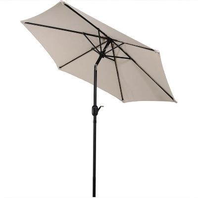Sunnydaze Decor Sunnydaze Outdoor Aluminum Patio Table Umbrella With Polyester Canopy And Tilt And Crank Shade Control - 7.5' - Image 6