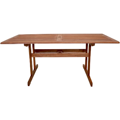 Sunnydaze Decor Sunnydaze Outdoor Meranti Wood With Teak Oil Finish Family Rectangular Patio Dining Table - 6' - Brown - Image 6