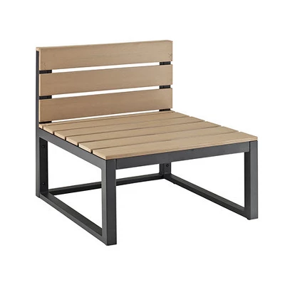 4pc Metal & Wood All Weather Patio Sectional Set - Natural - Saracina Home - Image 3