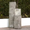41" Resin Outdoor Tiering Column Zen Fountain With LED Lights Gray - Alpine Corporation
