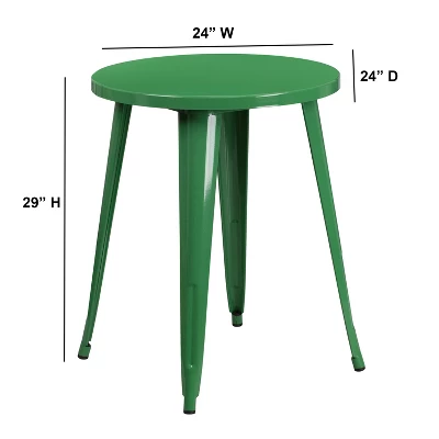 Merrick Lane Calgary 24" Round Metal Table For Indoor And Outdoor Use - Image 3