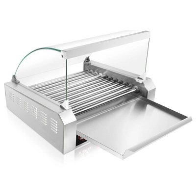 Olde Midway Electric Hot Dog Roller Grill Machine With Glass Cover, Commercial Grade - Image 3