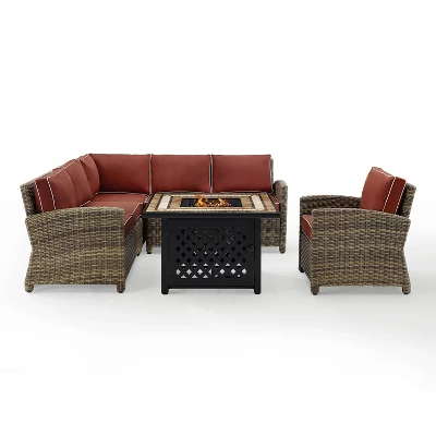 Bradenton 5pc Outdoor Wicker Seating With Fire Table - Crosley - Image 12