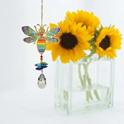 Woodstock Wind Chimes Woodstock Rainbow Makers Collection, Crystal Wonders, 5'' Bumble Bee Crystal Suncatcher CWBEE