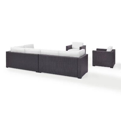 Biscayne 7pc Outdoor Wicker Sectional Set - White - Crosley - Image 6