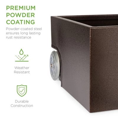 Best Choice Products Portable Steel Umbrella Base Stand For Patio, Up To 150 Lbs W/ Fillable Planter, Drainage, Wheels - Image 4