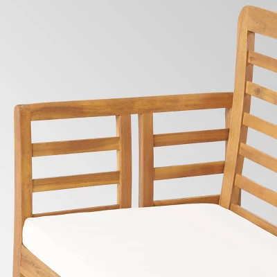 Caydon 8pc Acacia Wood Chat Set - Brown Patina/Cream - Christopher Knight Home - Image 6