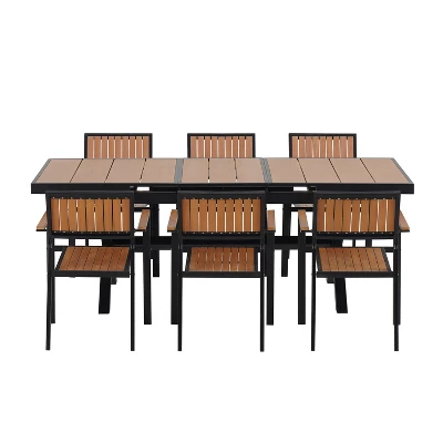 Whisen Experience Outdoor Dining Freedom With A Flexible Set Including Six Chairs And A Table For Personalized Arrangements - Image 5