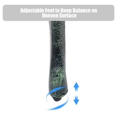 Costway Patio Garden Bench Chair Style Porch Cast Aluminum Outdoor Rose Antique Green - Image 6