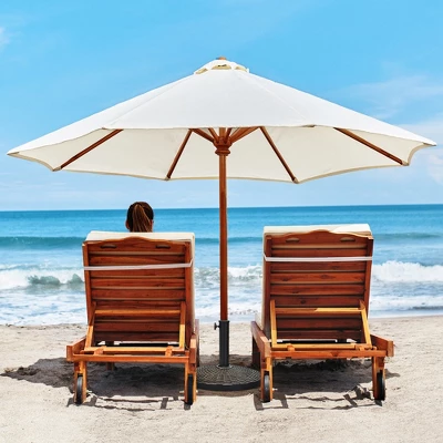 Costway 22 Lbs Round Resin Patio Umbrella Base Stand Holder W/ Adjustable Knob - Image 4