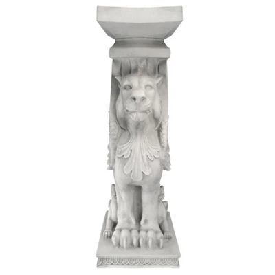 Design Toscano Trapezophoron Sculptural Winged Lion Pedestal - Image 2