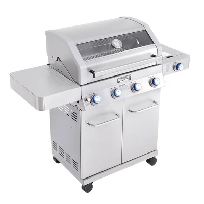 4-Burner Propane Stainless Steel Gas Grill With ClearView Lid Model 41847NG - Monument Grills - Image 2