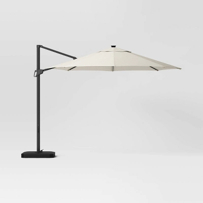 11'x11' Offset Solar Patio Umbrella - Black Pole - Threshold™ - Image 5