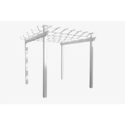 84" Kingston Vinyl Pergola - White - Dura-Trel