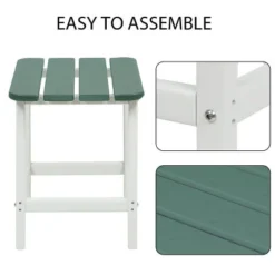 Aoodor Adirondack Square Outdoor Side Table 19-Inch