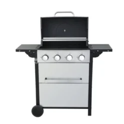 SEVOBAL Outdoor Grills, Griddles And Smokers 4 Burner Propane Gas Grill, BTU Outdoor BBQ With Foldable Side Tables, Black, 25.6"*17.7"*14.6"
