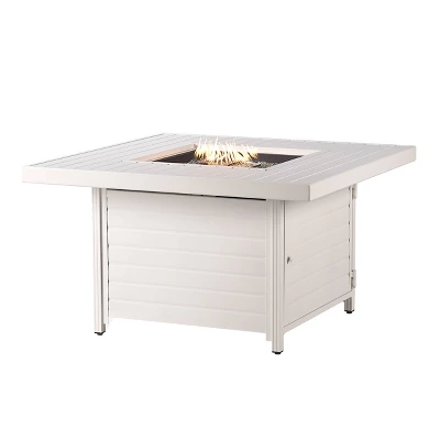 42" Square Aluminum 55000 BTUs Propane Paneled Fire Table With 2 Covers - Oakland Living - Image 15