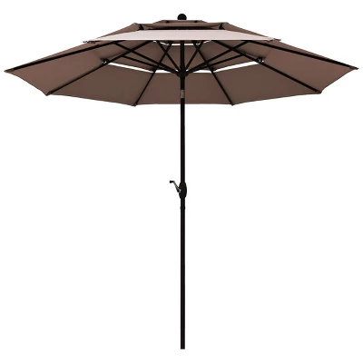Tangkula Outdoor Auto-tilt Patio Market Umbrella W/ Double Vented - Image 3