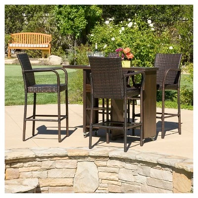 Delfina 4pk Wicker Barstool - Brown - Christopher Knight Home - Image 2