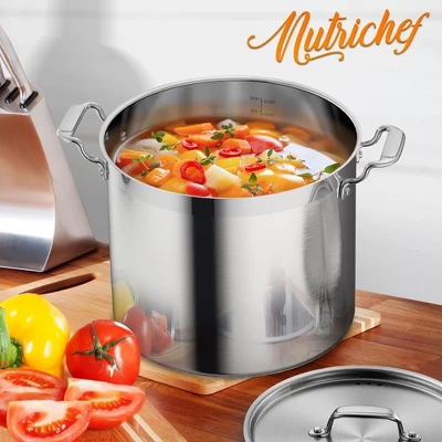 NutriChef Stainless Steel Cookware Stockpot - 20 Quart, Heavy Duty Induction Pot, Soup Pot With Stainless Steel - Image 2