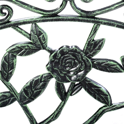 Antique Aluminum Bench Patio Garden Chair Porch Cast For Outdoor Green - Image 4