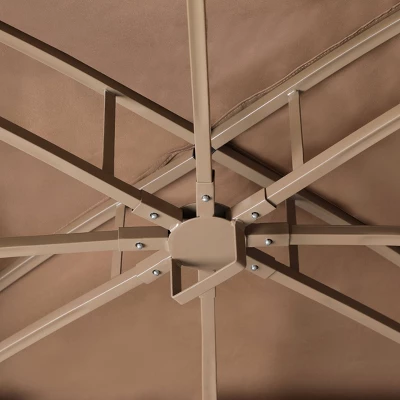 10' X 10' Outdoor Garden Gazebo With Skirts Tent Canopy Beige - Captiva Designs - Image 7