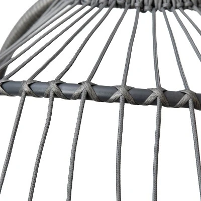 Emma And Oliver Awen Foldable Hanging Egg Chair With Woven Finish, Removable Cushions, And Included Stand For Indoor And Outdoor Use - Image 13