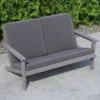 Flash Furniture Charlestown All-Weather Poly Resin Wood Adirondack Style Deep Seat Patio Loveseat With Cushions