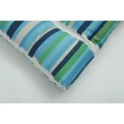 Set Of 2 Outdoor/Indoor Wicker Seat Cushions Solar Stripe - Pillow Perfect