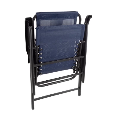 Pure Garden Folding Lounge Chairs β Portable Camping Or Lawn Chairs, Navy, Set Of 2 - Image 6