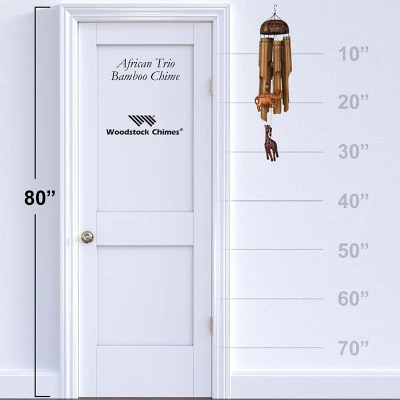 Woodstock Wind Chimes Asli ArtsĀ® Collection, African Trio Bamboo Chime, 32'' Wind Chime CAT601 - Image 3