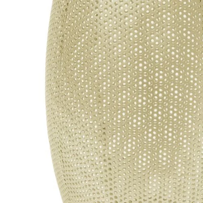 Modern Gold Drum-Style Outdoor End Table, Accent Table For Patio Or Indoor Use, Round Hollow Patio Side Table -Christopher Knight Home - Image 3