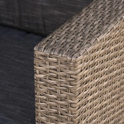 Puerta Wicker Loveseat Gray/Black - Christopher Knight Home - Image 3